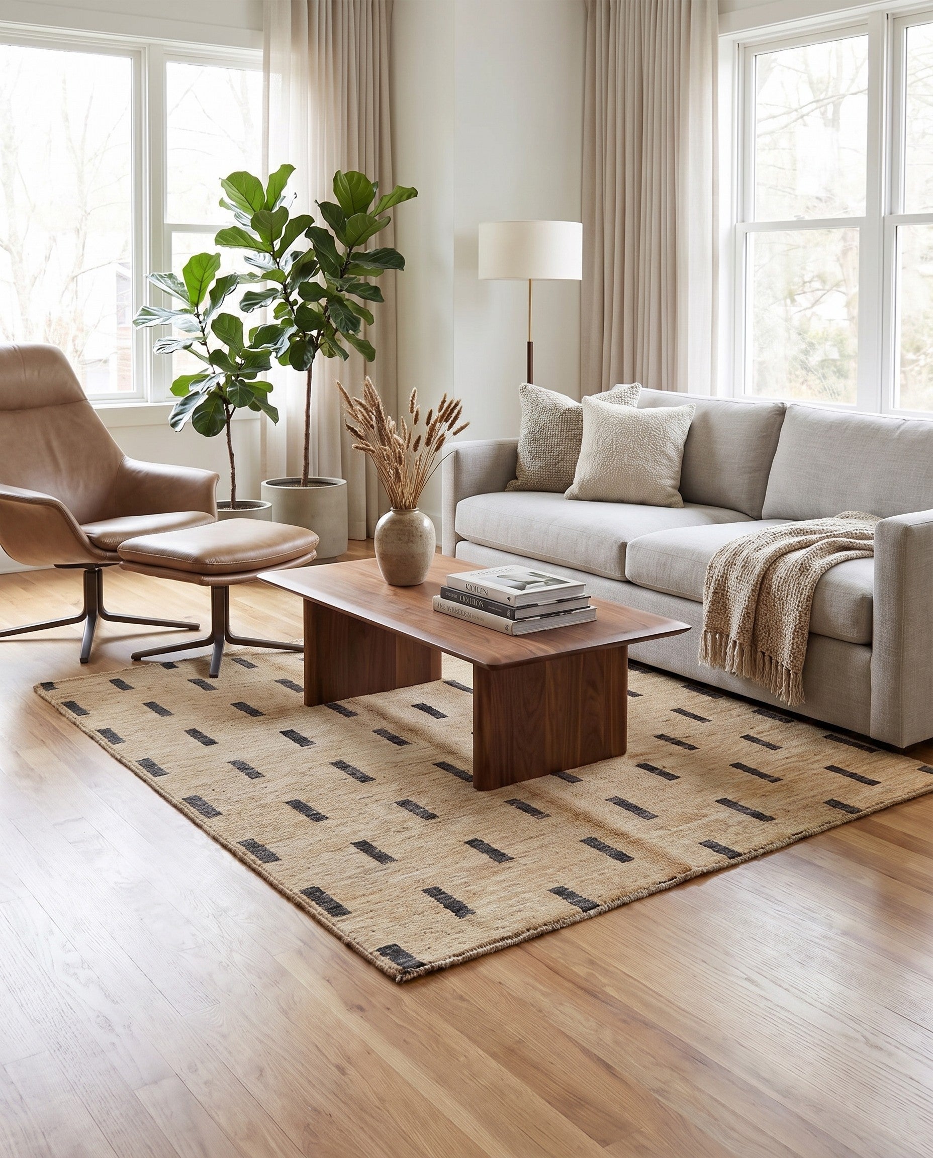 4' 8 x 6' 5 Hand Knotted Modern Ziegler Rug