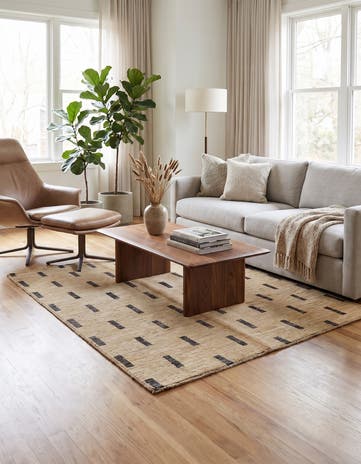 4' 8 x 6' 5 Hand Knotted Modern Ziegler Rug