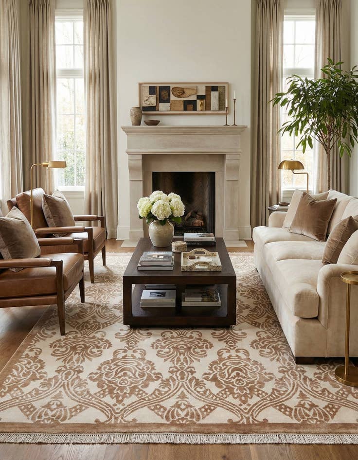 Detail image of 5' 9 x 8'  Hand Knotted Darya Wool Rug