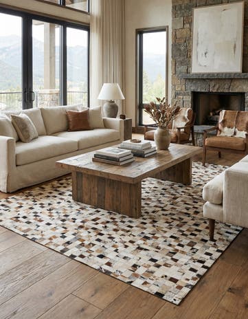 5' x 8' Cowhide Stocks Rug