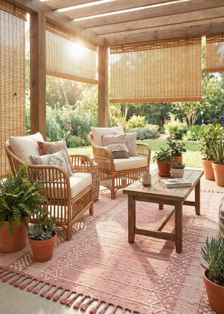 5' 1 x 8' Easy-Clean Eco Bohemian Indoor / Outdoor Rug