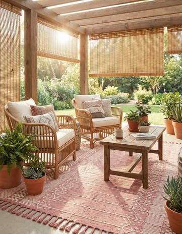 5' 1 x 8' Easy-Clean Eco Bohemian Indoor / Outdoor Rug