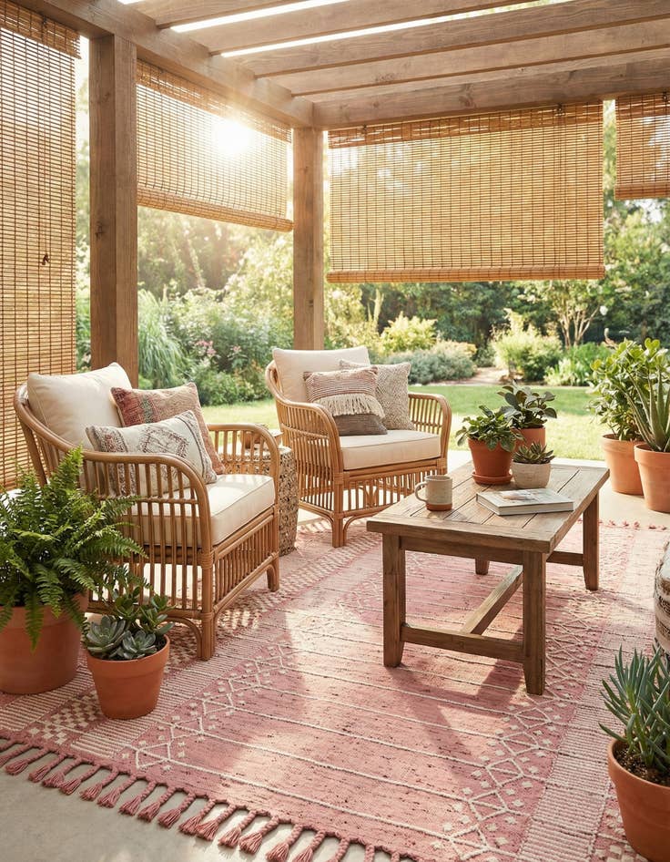 Detail image of 5' 1 x 8'  Washable Eco Bohemian Indoor / Outdoor Rug