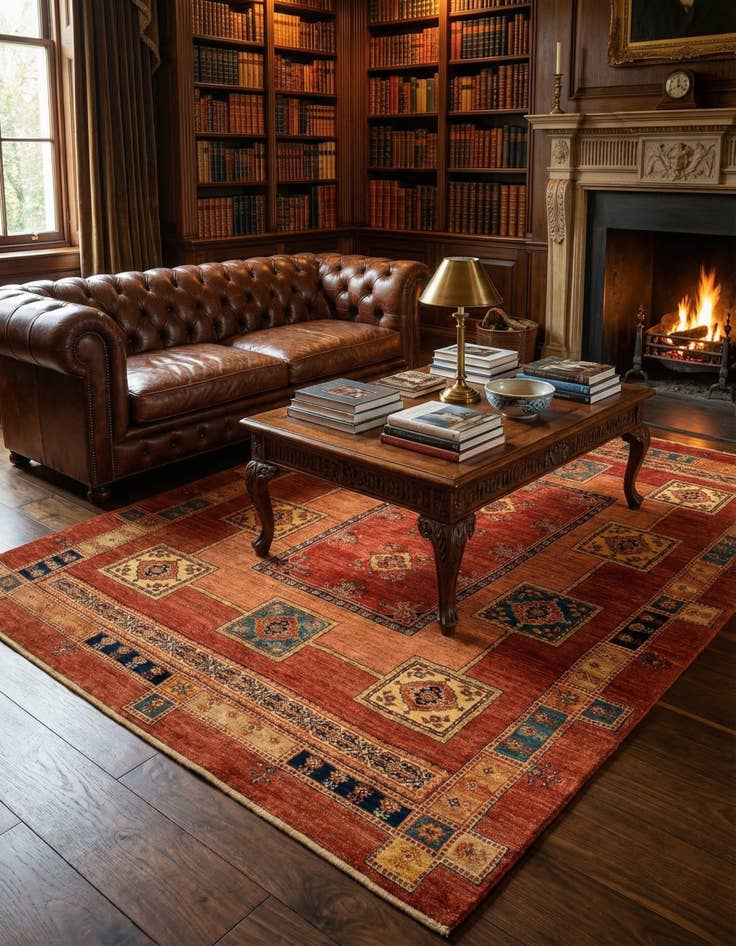 Detail image of 4' 8 x 6' 11 Luribaft Wool Rug