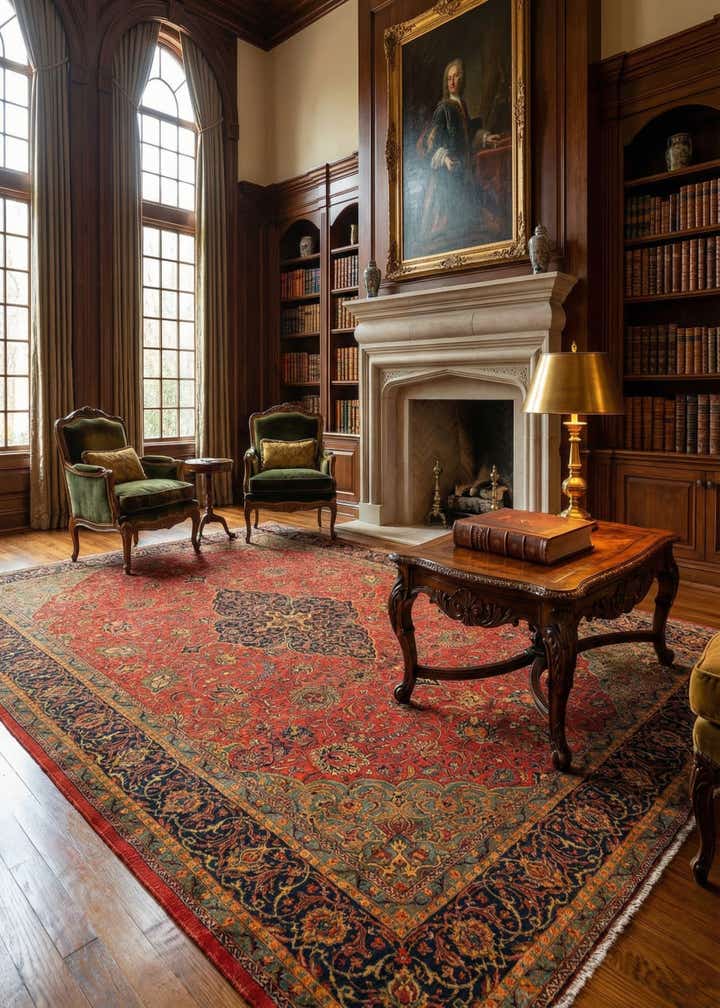 9' 9 x 13' Sarough Wool Rug