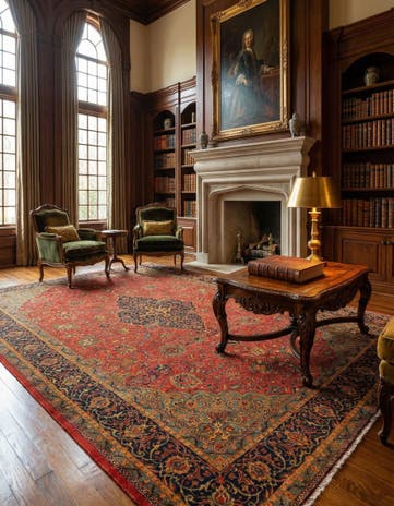 9' 9 x 13' Sarough Wool Rug