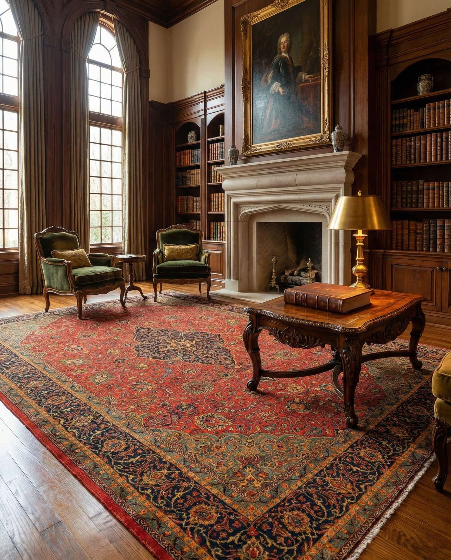9' 9 x 13' Sarough Wool Rug