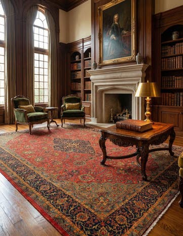 9' 9 x 13' Sarough Wool Rug
