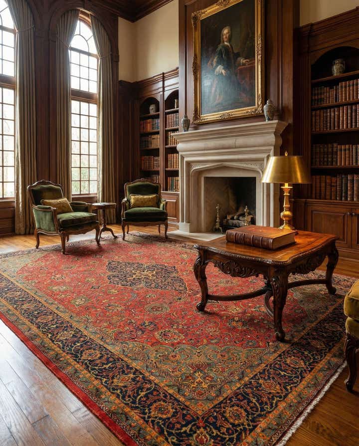 9' 9 x 13' Sarough Wool Rug