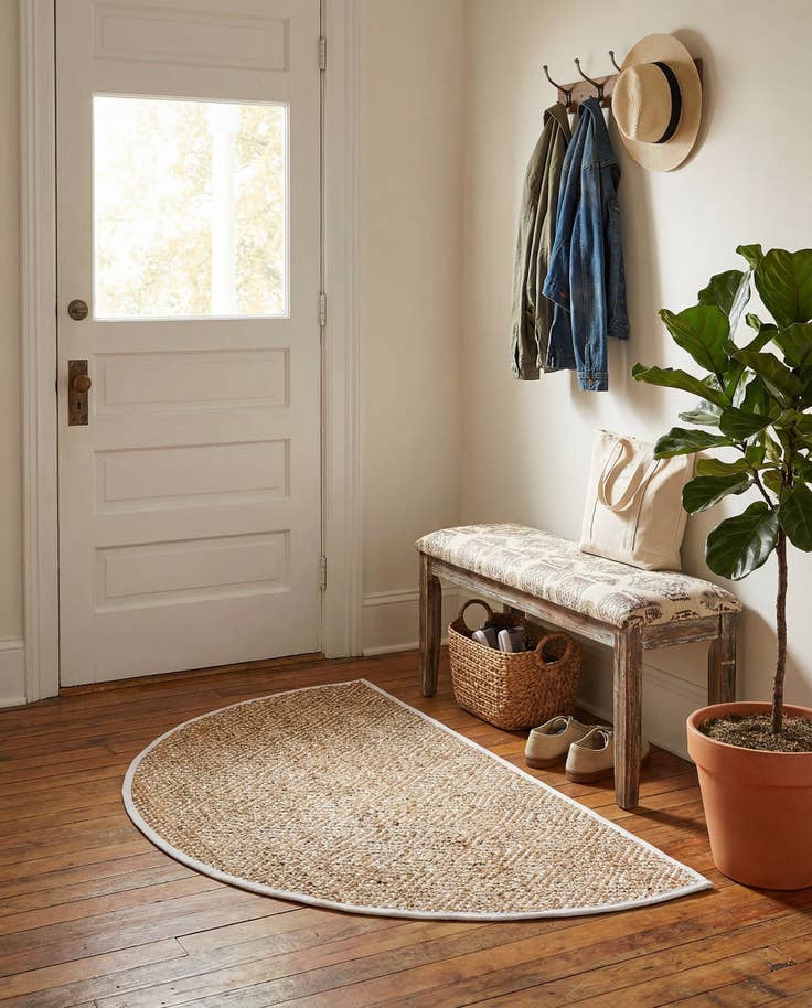 Detail image of 3' x 6' Hand Woven Braided Jute Hearth Rug
