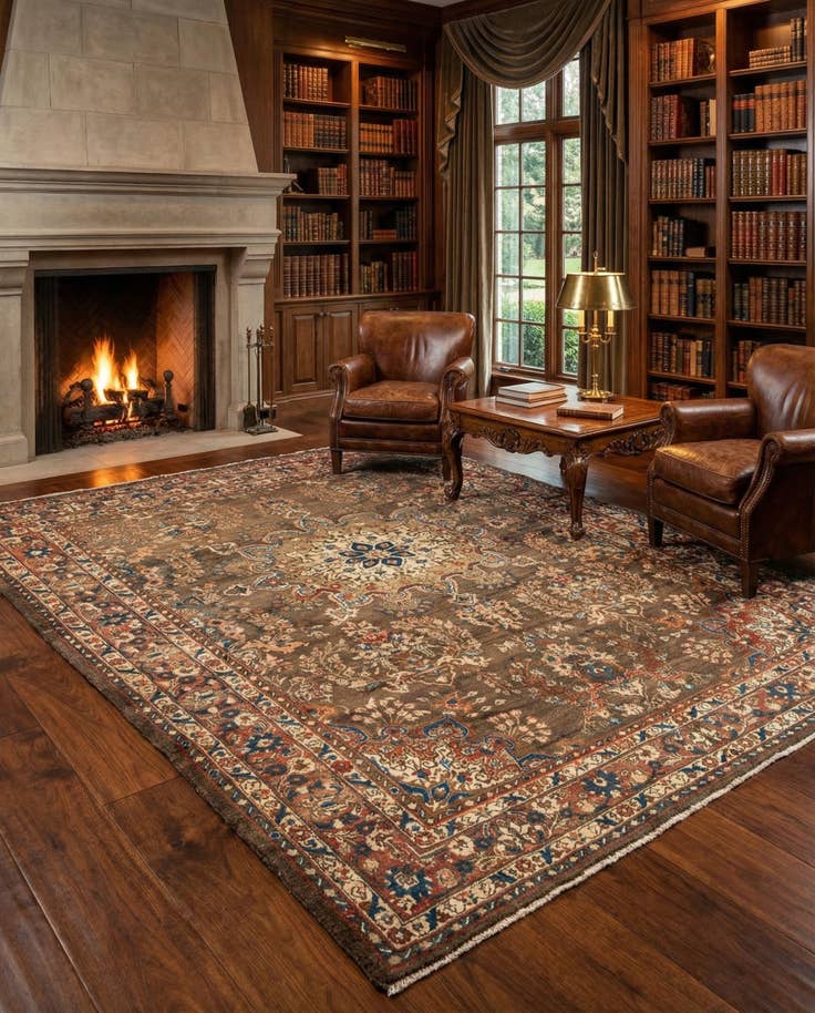 Detail image of 7' 2 x 8' 10 Hamedan Wool Rug