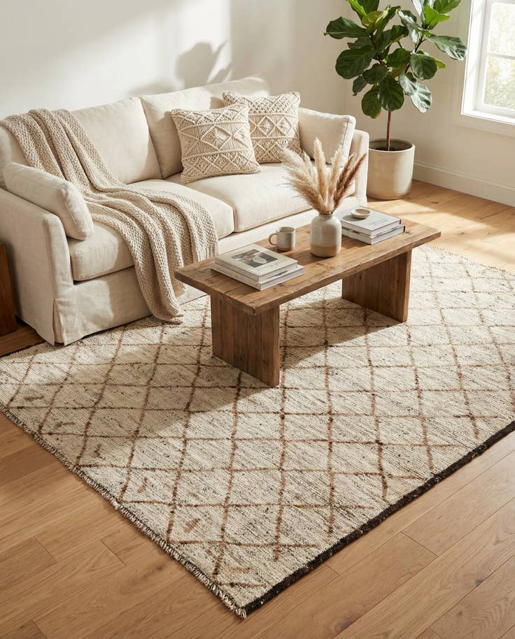 Detail image of 5' 2 x 6' 10 Hand Knotted Moroccan Wool Rug