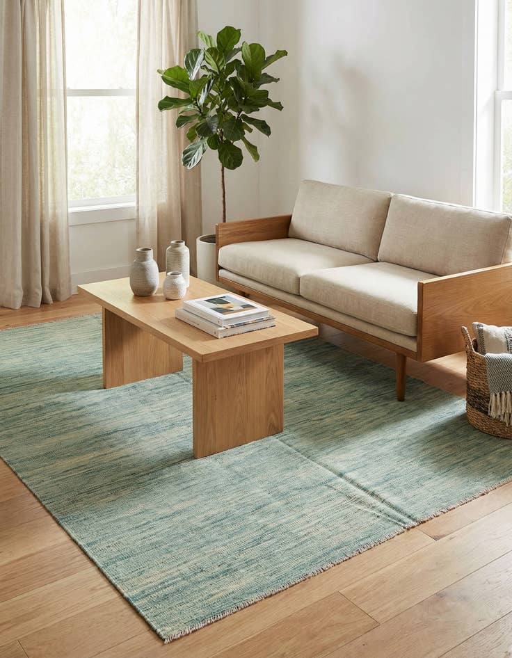 Detail image of  5' 6 x 7' 9  Hand Woven Kilim Modern Wool Rug