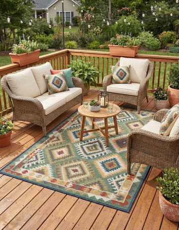 5' 3 x 7' 7 Easy-Clean Baja Indoor / Outdoor Rug
