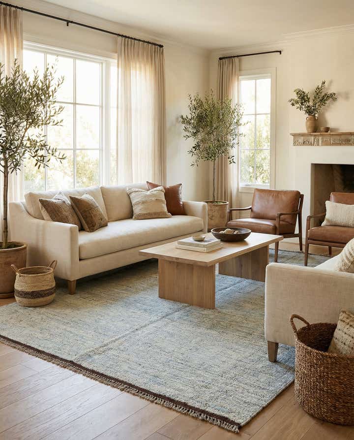 5' 8 x 8' 2 Hand Knotted Moroccan Wool Rug