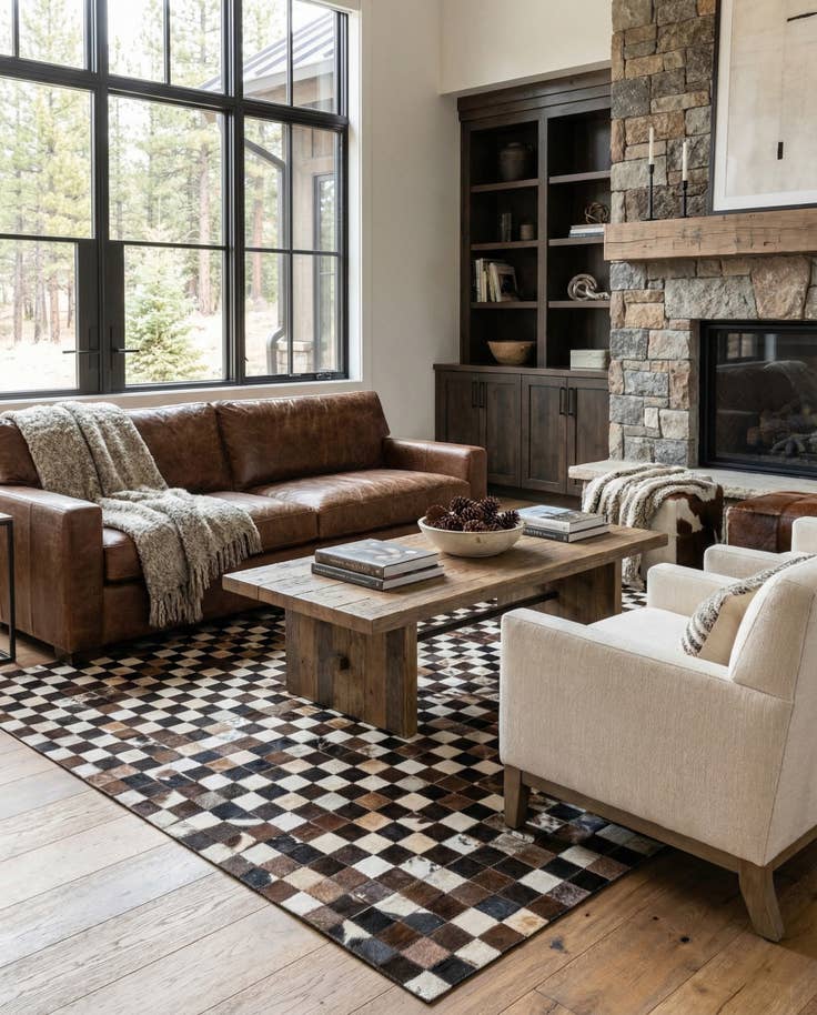 Detail image of 5' x 8' Cowhide Leather Rug