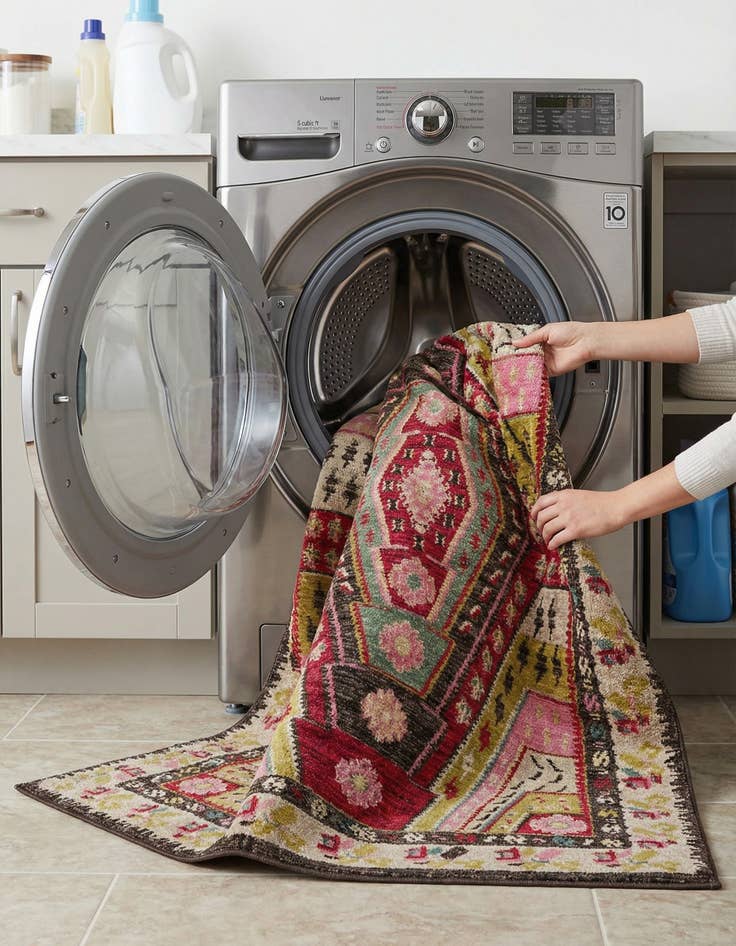 Detail image of 7' x 10'  Washable Santa Fe Rug