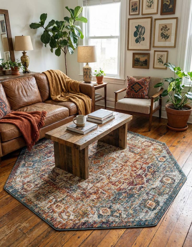 Detail image of 5' x 5' Isabella Octagon Rug