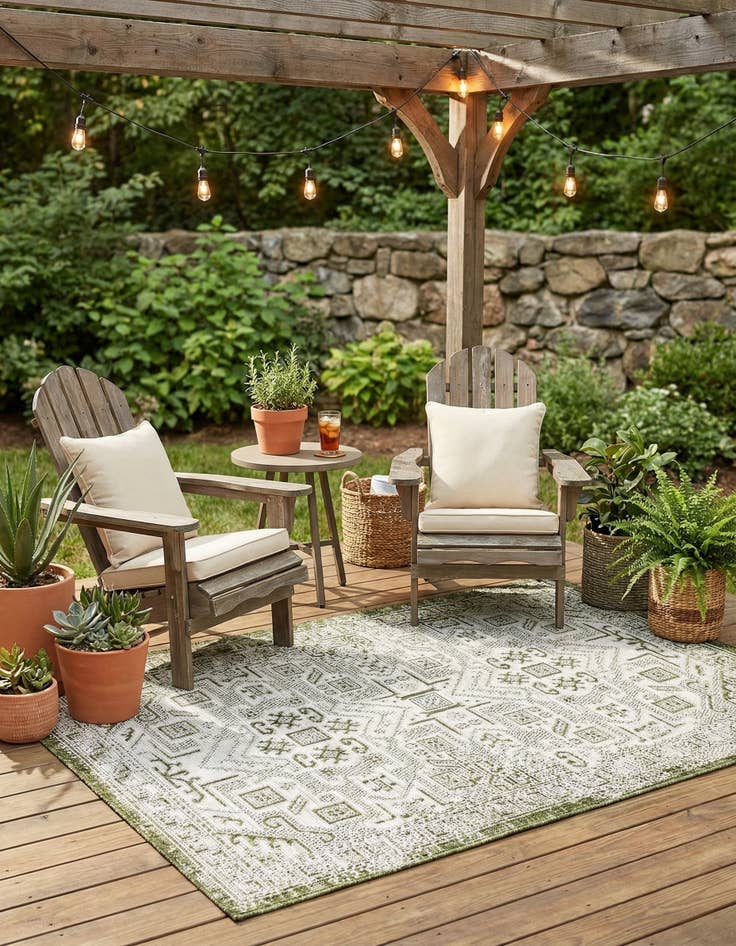 Detail image of 3' x 5' 3  Washable Aztec Indoor / Outdoor Rug