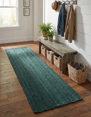 2' x 8' Handmade Braided Jute Runner Rug