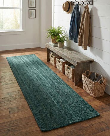  2' x 8'  Hand Braided Jute Runner Rug