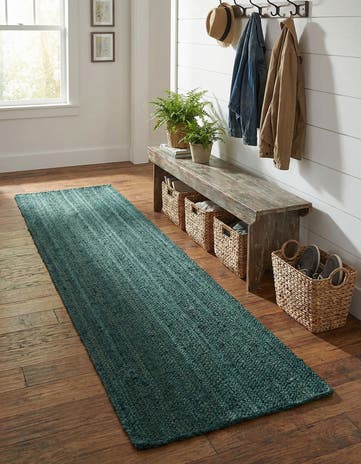 2' x 8' Handmade Braided Jute Runner Rug