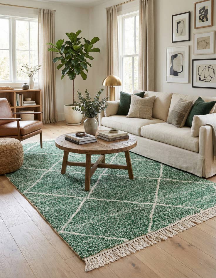 Detail image of 5' 2 x 8' 7  Hand Knotted Moroccan Wool Rug