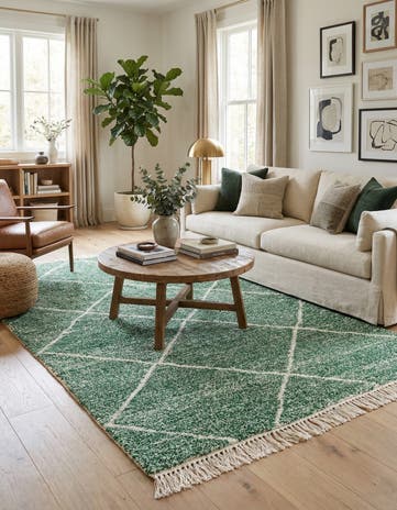 5' 2 x 8' 7 Hand Knotted Moroccan Wool Rug