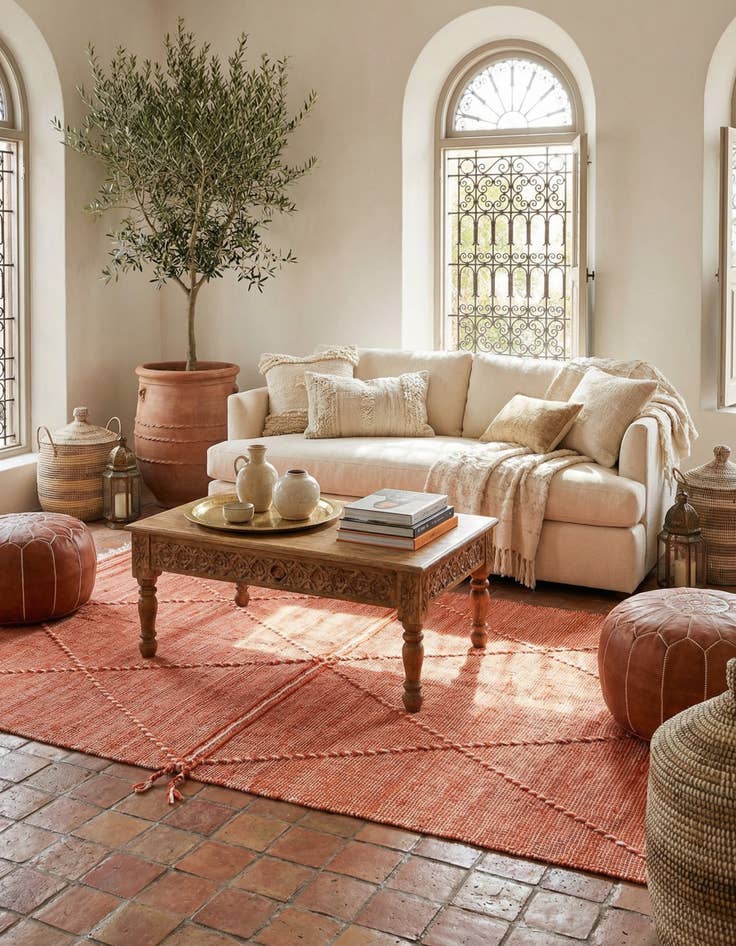 Detail image of 6' 3 x 10' 6  Hand Knotted Moroccan Wool Rug