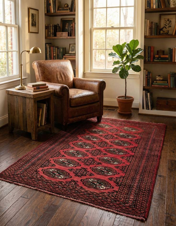 Detail image of 3' 1 x 4' 7  Hand Knotted Hamedan Persian Wool Rug