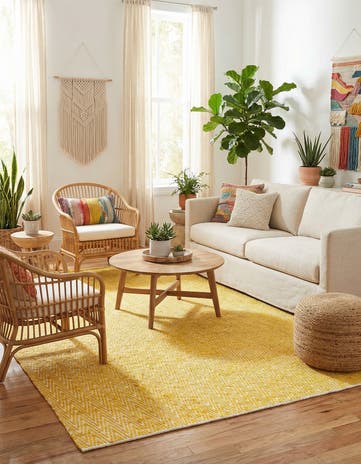 10' x 14' 1 Hand Woven Chindi Chevron Rug