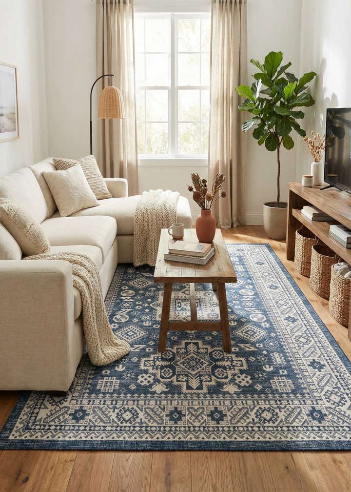 7' x 10' Easy-Clean Aztec Indoor / Outdoor Rug