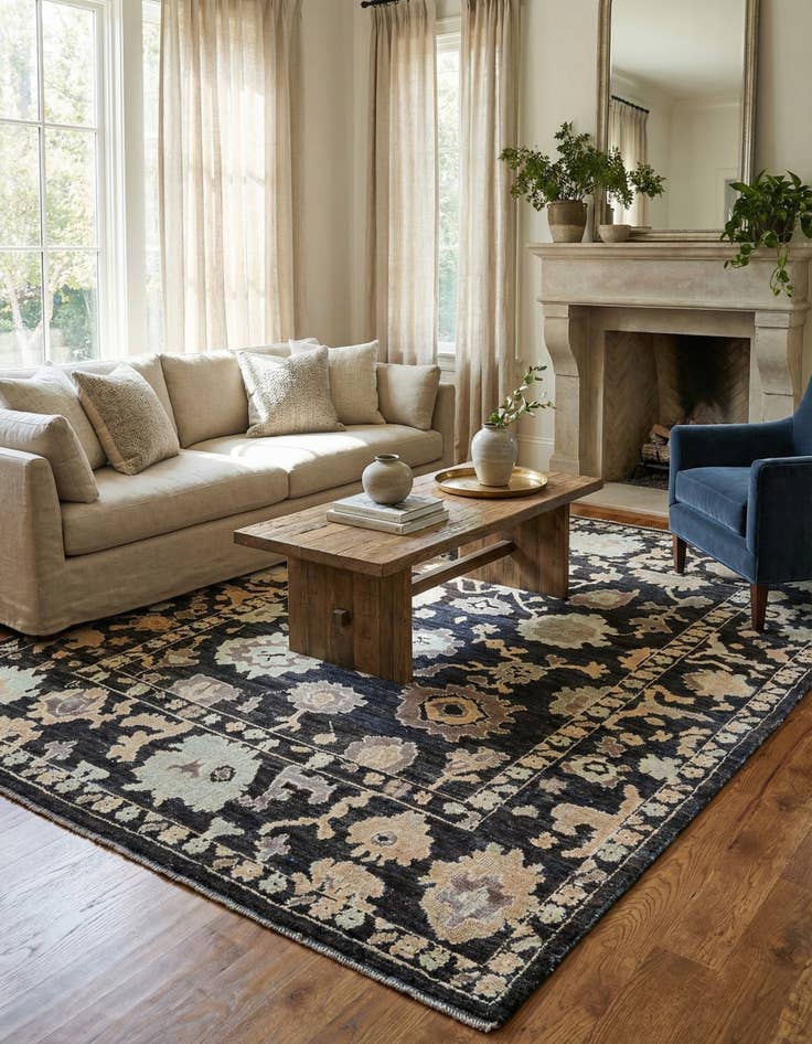 Detail image of 7' 10 x 9' 9  Hand Knotted Oushak Wool Rug