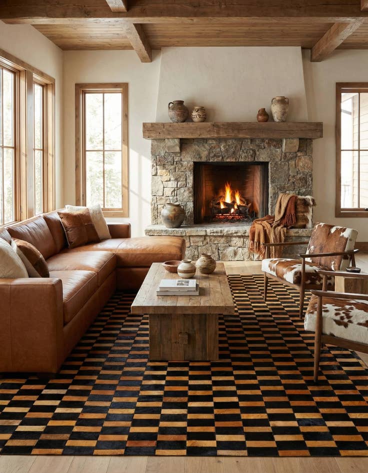 Detail image of  8' 3 x 9' 11 Cowhide - Patchwork Rug