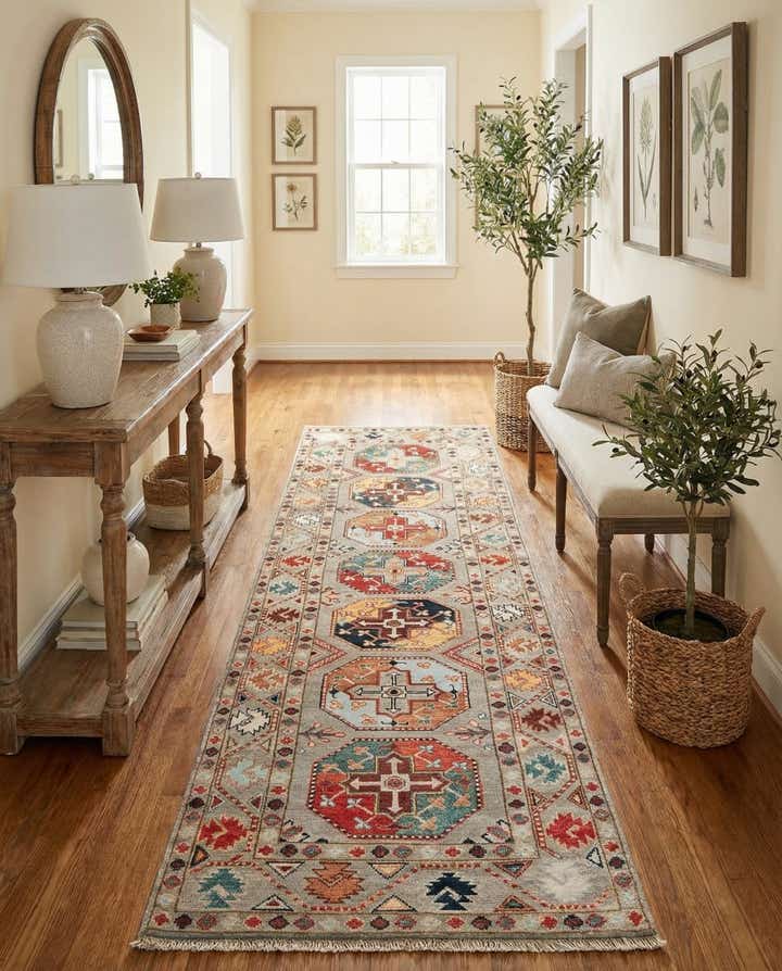 2' 8 x 9' 10 Hand Knotted Kazak Runner Rug