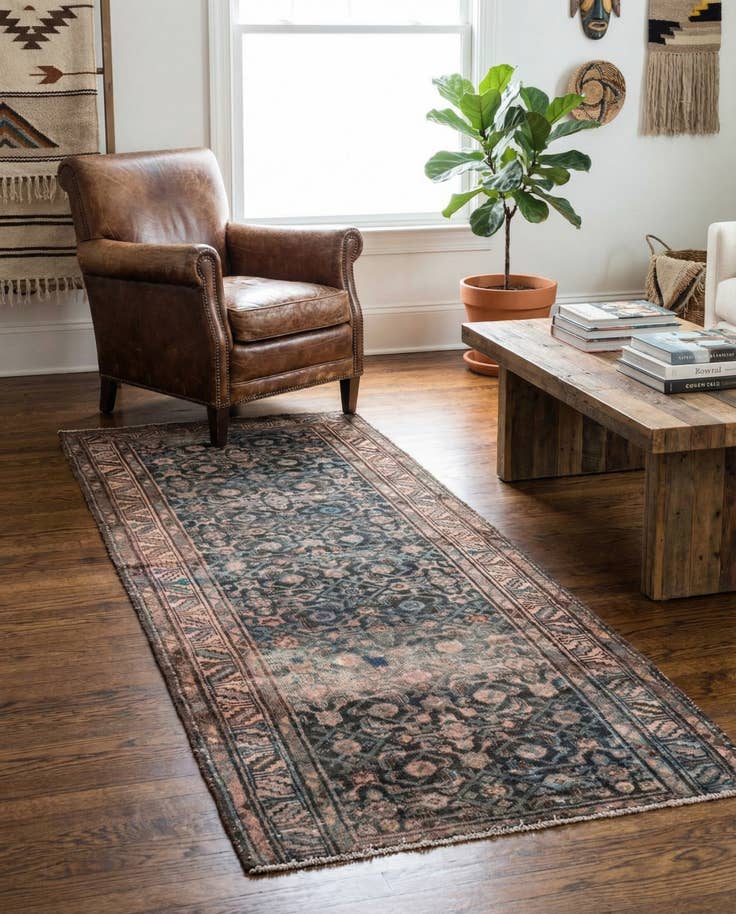 Detail image of 3' 4 x 9' 1 Hand Knotted Ultra Vintage Persian Wool Runner Rug