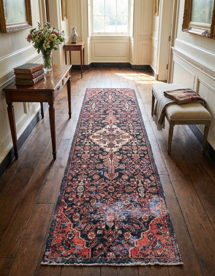 Detail image of 2' 4 x 8' 8  Hand Knotted Ultra Vintage Persian Wool Runner Rug