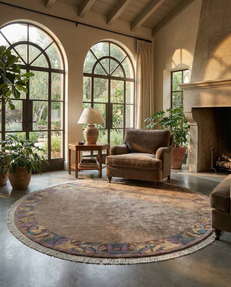 Detail image of 9' 11 x 9' 11 Hand Knotted Tibet Wool Round Rug