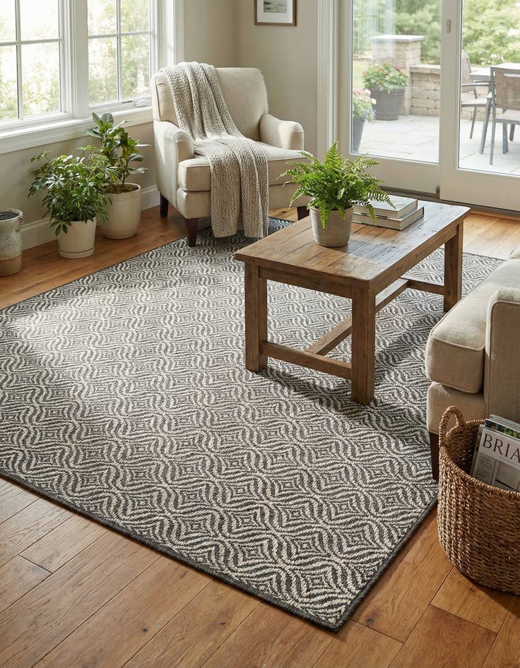 Detail image of 6' x 6'  Washable Trellis Indoor / Outdoor Square Rug