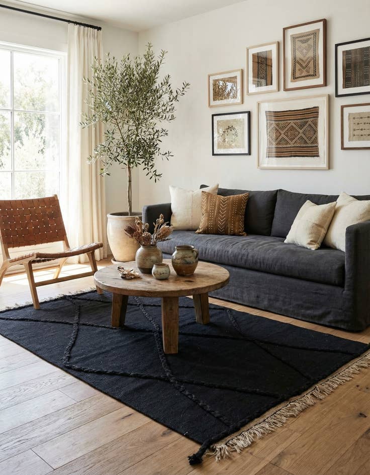 Detail image of 3' 5 x 5' 3  Hand Woven Kilim Suzani Wool Rug