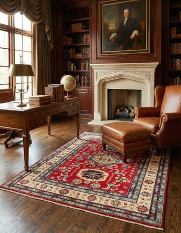 5' 2 x 6' 9 Hand Knotted Kazak Rug