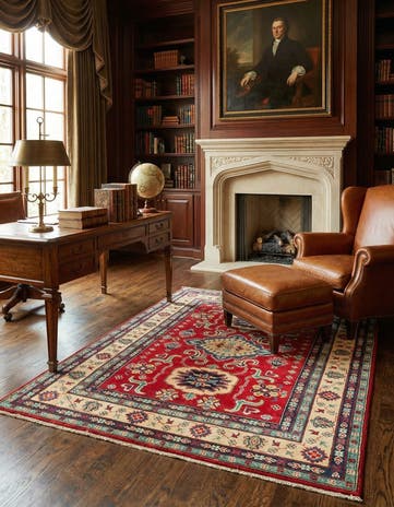5' 2 x 6' 9 Hand Knotted Kazak Rug