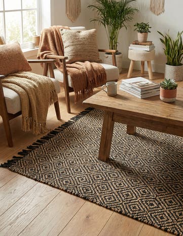 4' 1 x 6' 1 Hand Woven Braided Jute Rug