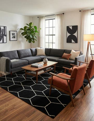 10' x 10' Lattice Frieze Square Rug