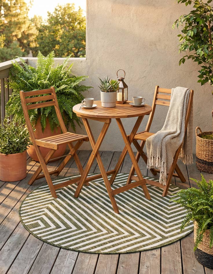 Detail image of  3' x 3'  Washable Modern Indoor / Outdoor Round Rug