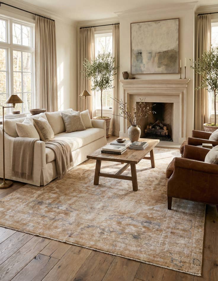 Detail image of  6' 9 x 9' 8  Hand Knotted Ultra Vintage Persian Wool Rug