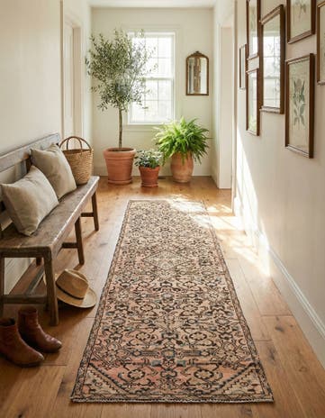 2' 5 x 9' 3 Hand Knotted Ultra Vintage Persian Wool Runner Rug