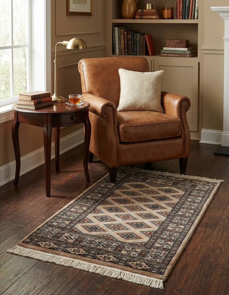 Detail image of 2' 6 x 4' 1 Hand Knotted Bokhara Rug