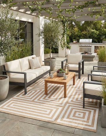 10' x 14' Easy-Clean Modern Indoor / Outdoor Rug