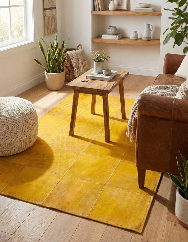 Detail image of 2' x 3' Cowhide Leather Rug